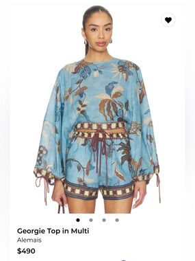 ALEMAIS Georgie Printed Top BNWT US4/Small